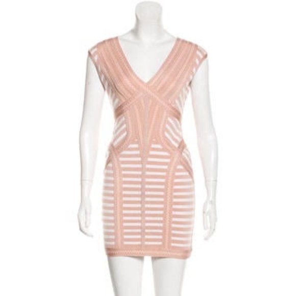 Herve Leger Katina Dress in Alabaster Size M